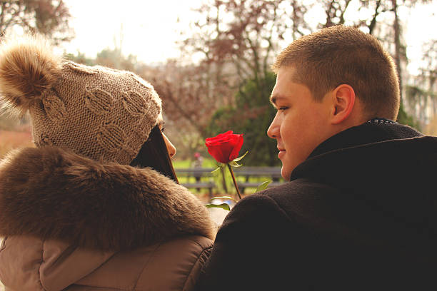 istock Young couple celebrating Valentines day 505663256