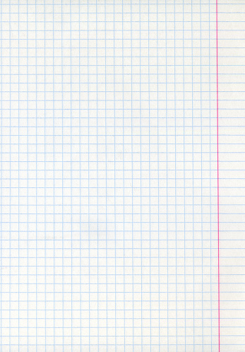 Detailed blank math paper sheet texture with margins.