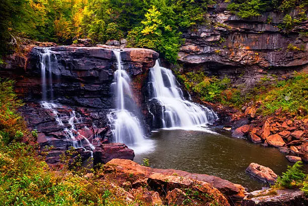 Photo of Blackwater falls in West Virginia USA in autumn