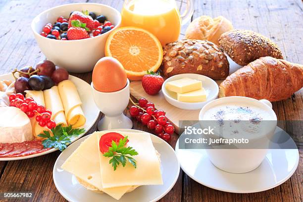 Covered Breakfast Table Stock Photo - Download Image Now - Breakfast, Brunch, Hotel