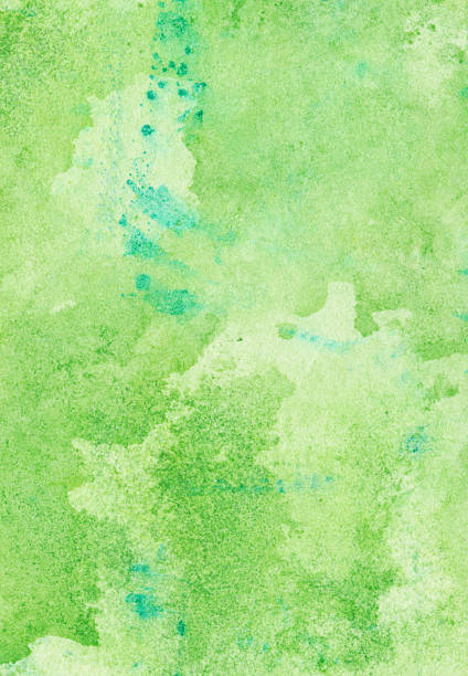 istock Bright pastel green color hand painted with texture 505669490