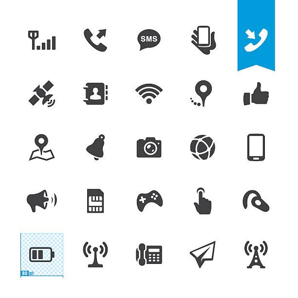 vektor-icons für mobile telekom - bluetooth stock-grafiken, -clipart, -cartoons und -symbole