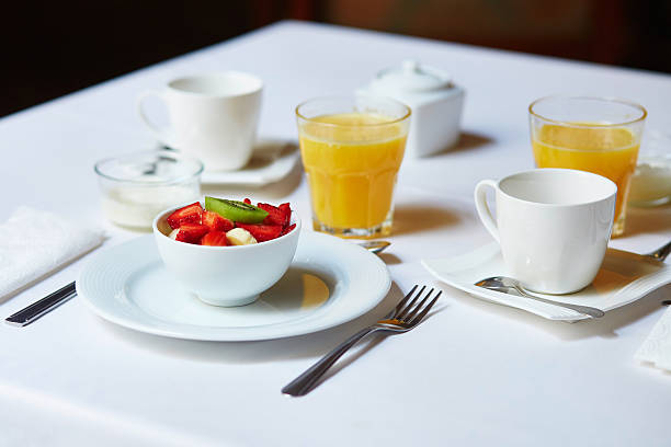 istock Breakfast with fresh fruits, orange juice and coffee 505683254
