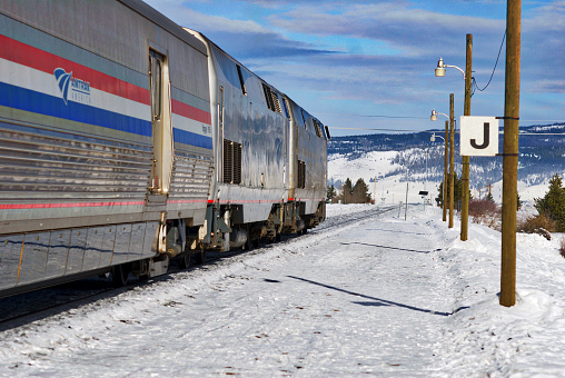 Frasier, Colorado, USA - January 5, 2016: Amtrak's \