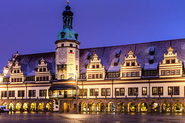 Old Town Hall, Leipzig, at Night stock photo
