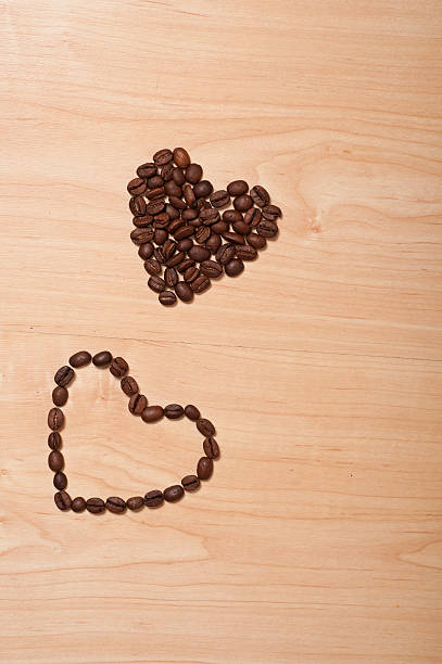 coffee hearts stock photo