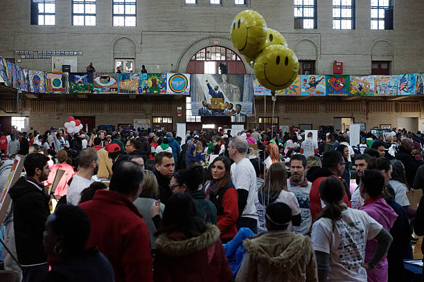 Martin Luther King Day of Service Philadelphia, PA, USA - January 18, 2016; The gym of Girard College is filled as community members, elected officials volunteer during the 21st Martin Luther King Day of Service in Philadelphia, PA. martin luther king jr day stock pictures, royalty-free photos & images