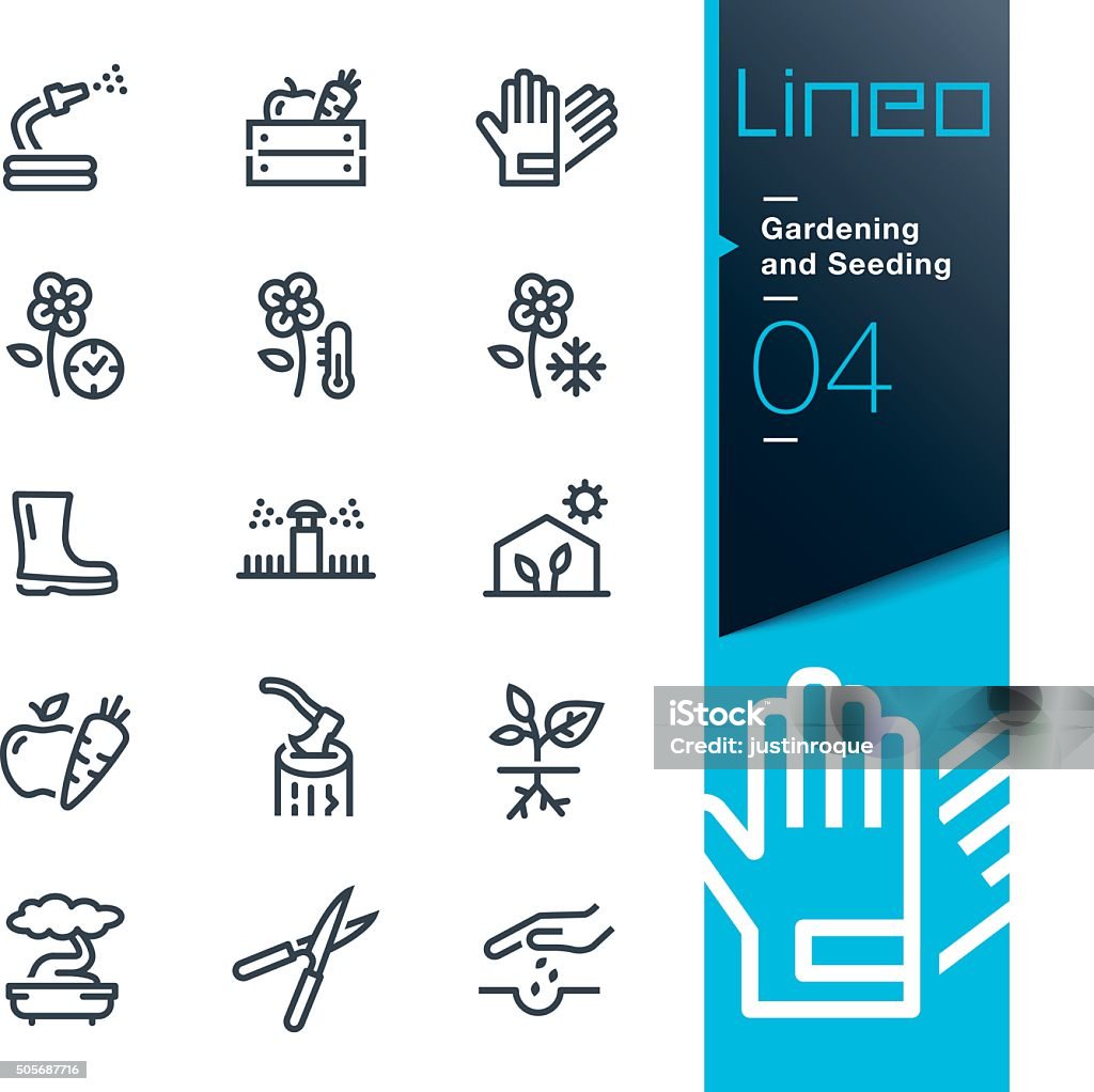 Lineo - Gardening and Seeding line icons Vector illustration, Each icon is easy to colorize and can be used at any size.  Icon Symbol stock vector