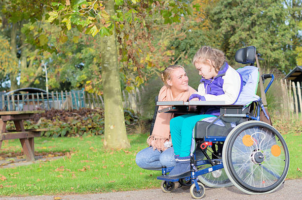 istock Disability a Disabled child in a wheelchair relaxing outside 505690010