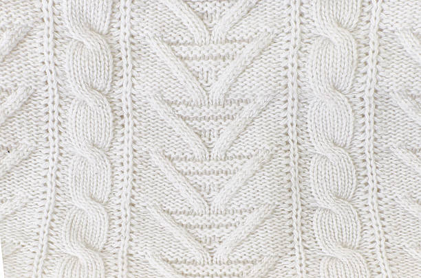 istock White knitted texture, woolen fabric close up 505690012