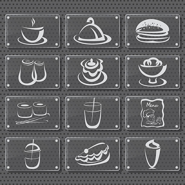 ilustrações de stock, clip art, desenhos animados e ícones de silhuetas de menu de restaurante. - chef appetizer soup food