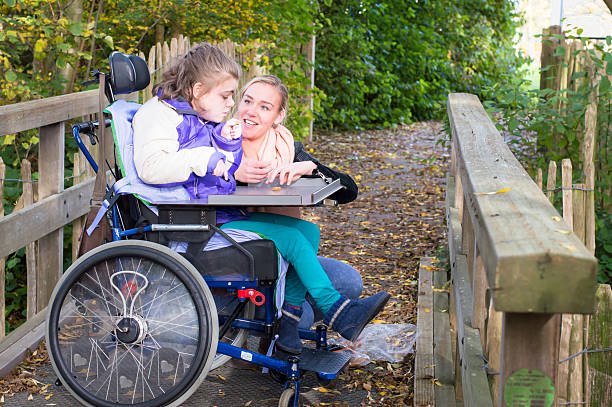 istock Disability a Disabled child in a wheelchair relaxing outside 505692136