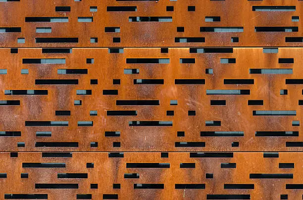 Photo of Building facade made of perforated weathering steel sheets (corten steel)