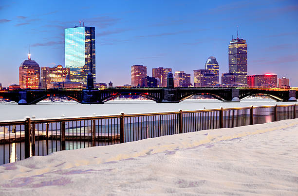동절기의 보스턴 - boston winter snow massachusetts 뉴스 사진 이미지