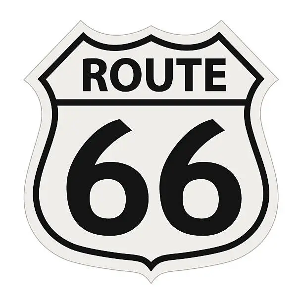 Vector illustration of Route 66 sign