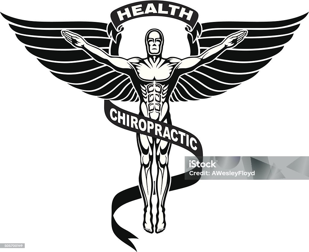 Chiropractor Symbol or Icon Illustration of a chiropractors symbol or icon in black and white graphic style. Chiropractic Adjustment stock vector