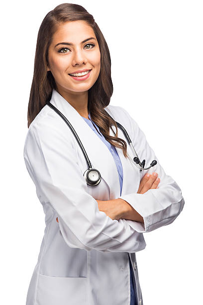 istock Beautiful latin doctor with arms crossed 505700821