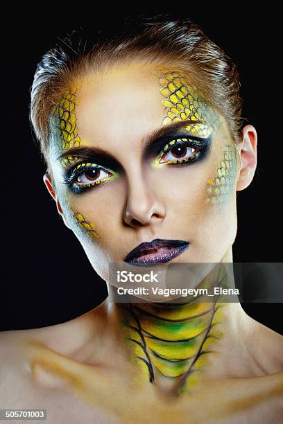 Snake Girl Stock Photo - Download Image Now - Adult, Aggression, Animal