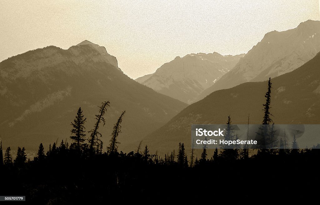 Jasper sunset This photo was taken during a smoky (due to forest fires)  sunset in Jasper National Park Alberta Stock Photo