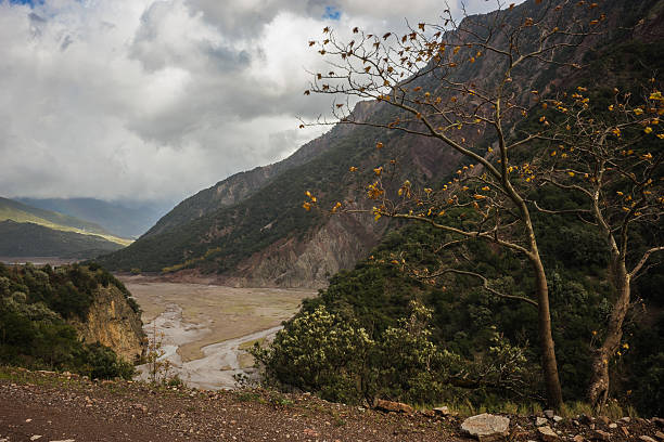 istock Scenic mountain autumn landscape with a river 505709948