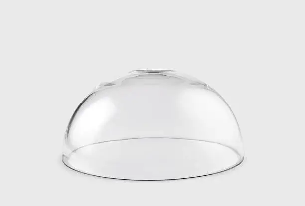 Empty transparent glass dome with clipping path