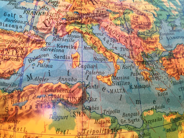 istock Mediterranean Sea, Italy Map Old Globe / World Map 505711274