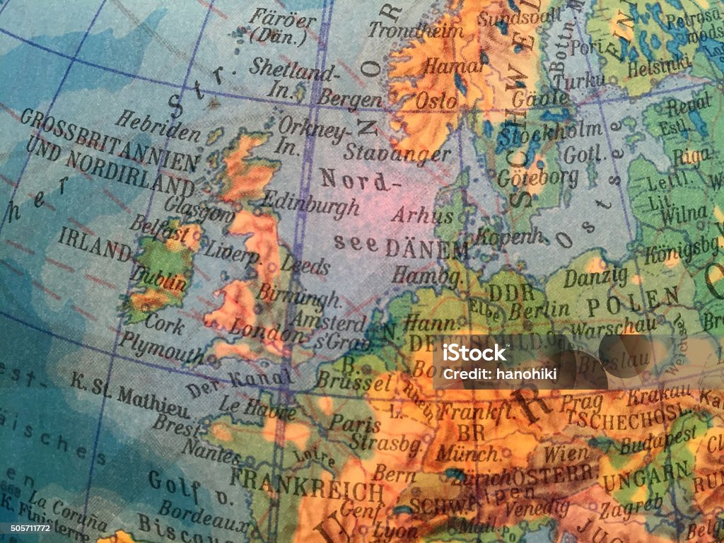 Germany / GDR - Old Globe / World Map Cartography Stock Photo