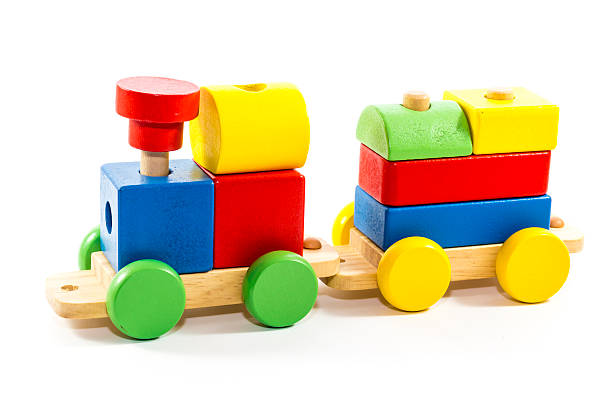 istock Wooden toy train with colorful blocks 505714162