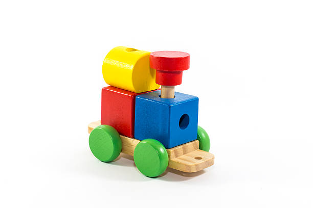 istock Wooden toy train with colorful blocks 505714200