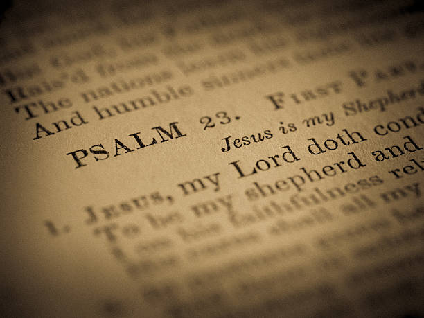 istock Focus on PSALM 23: Title in Antique Hymnal 505714834