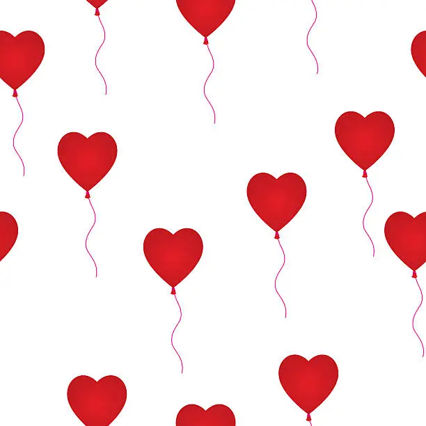 Vector illustration of Seamless Ballon Hearts Pattern