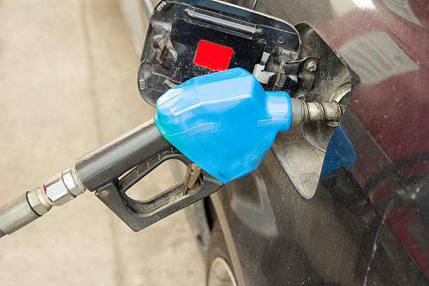 istock Car refuel in gas station. 505715154