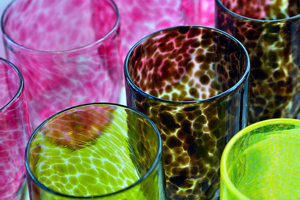 istock Colorful Glass-work cups background 505715882