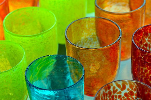 istock Colorful Glass-work cups background 505715942