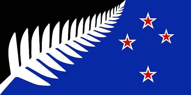 Silver Fern national flag of New Zealand Proposed new national flag design for New Zealand new zealand silver fern stock pictures, royalty-free photos & images