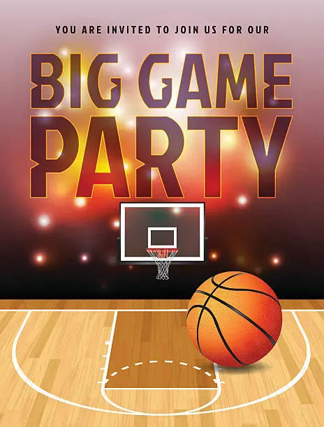 Vector illustration of Basketball Big Game Party Illustration