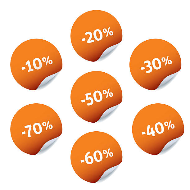 istock Set of orange vector icons, banners and stickers. 505716558