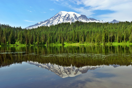 Reflection Lake with Mt.Rainier in the background. 