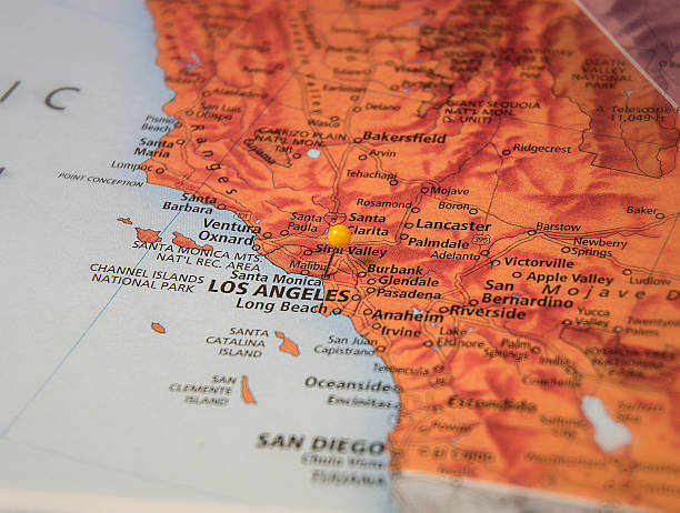 istock Santa Monica California Travel Map Macro 505718146