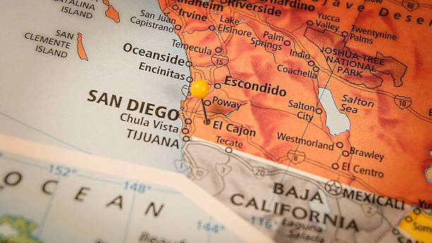 istock El Cahon California Travel Road Map Macro 505718588