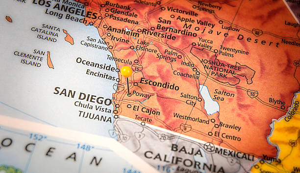 istock Poway California Travel Road Map Macro 505718666
