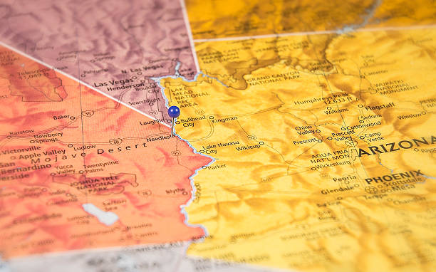 istock Needles California Travel Road Map Macro 505718870