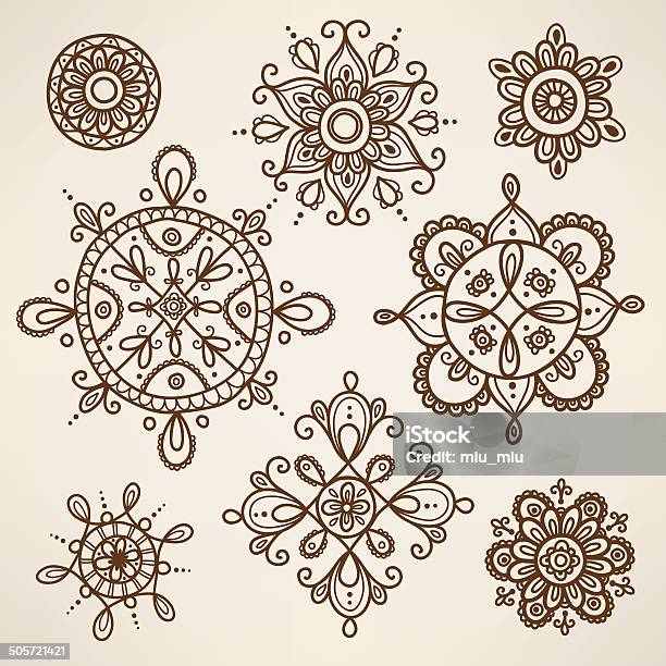Henna Tattoo Elements Stock Illustration - Download Image Now - Abstract, Arabic Style, Asian Culture
