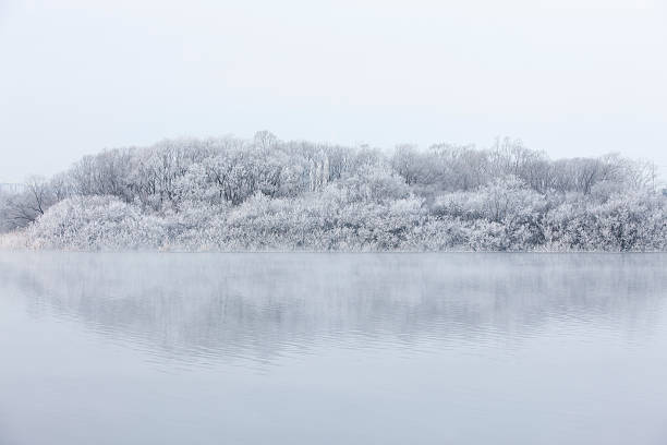 istock hoar frost, fog, river 505722310