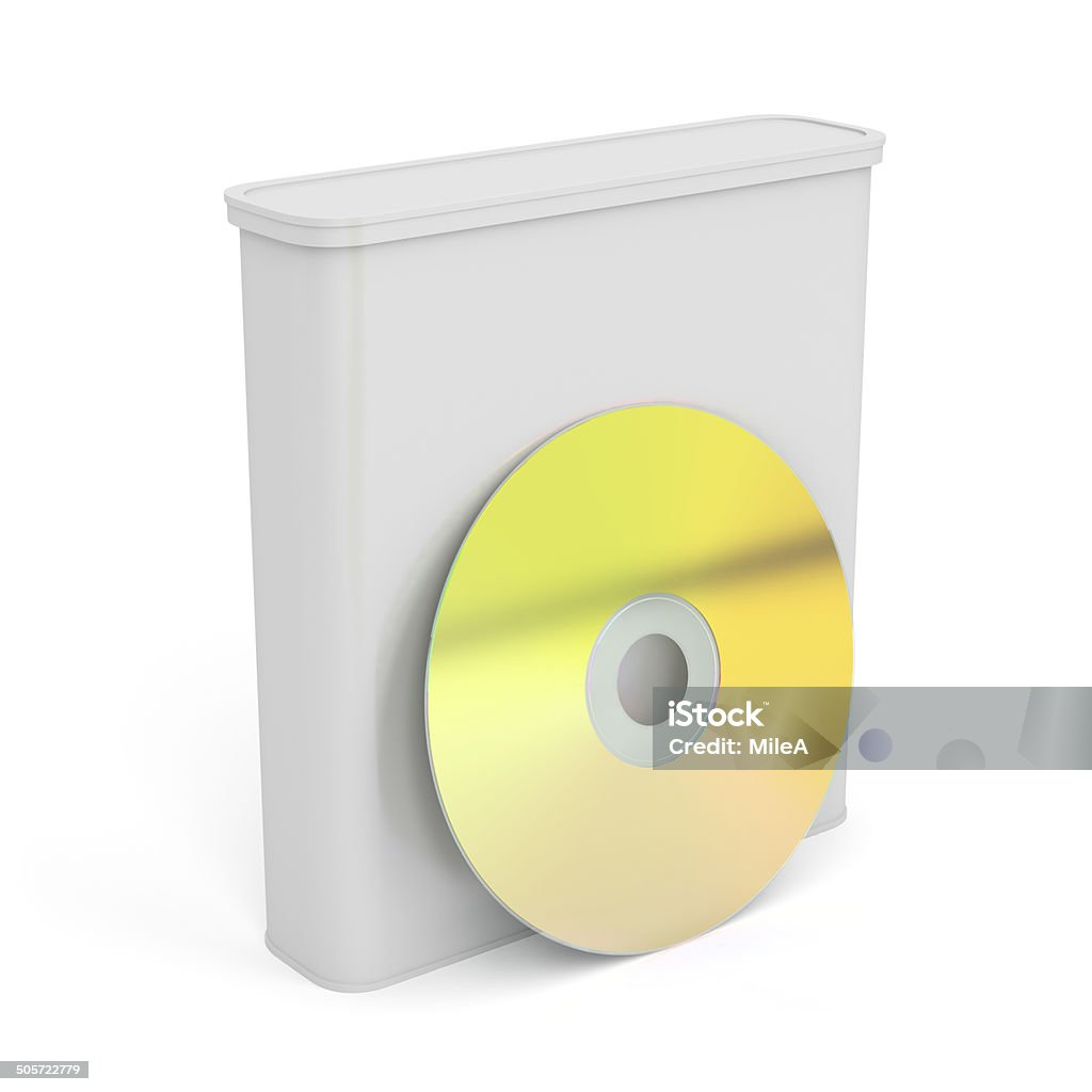 Plastic box and disc Blank plastic box and disc on white background Blank Stock Photo