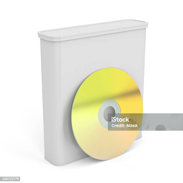 Plastic Box And Disc Stock Photo - Download Image Now - Blank, Box - Container, Cardboard