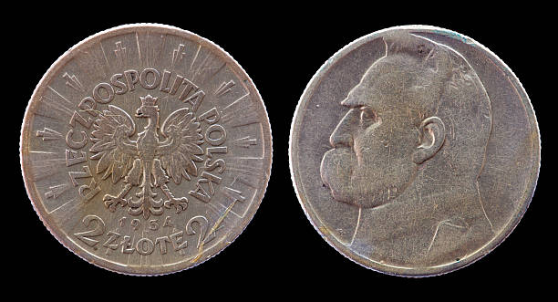 istock Two Polish Zloty coin 505724151