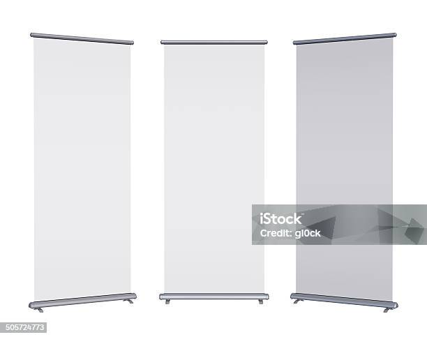 Blank Rollup Banner Stock Photo - Download Image Now - Banner - Sign, Chin-Ups, Template