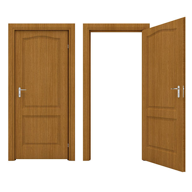 istock Open wooden door 505725139