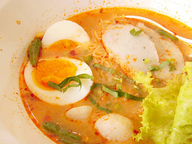 istock Thai noodle soup with pork ball and egg 505726731